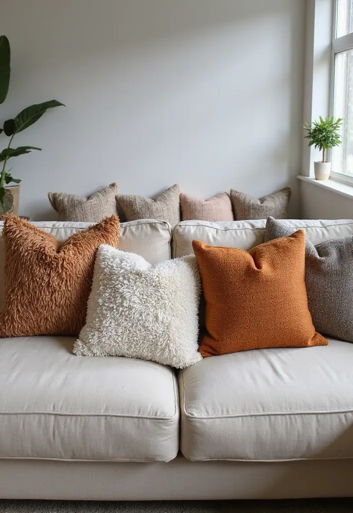 25 Stunning Living Room Decor Ideas on a Budget That'll Leave You Speechless! - 9. Textured Throw Pillows