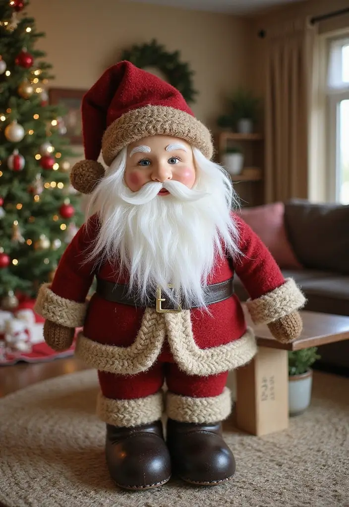 25 Stunning Rustic Christmas Decor Ideas That Will Make Your Home Shine This Holiday Season! - 11. Farmhouse Style Santa