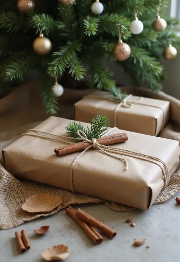 25 Stunning Rustic Christmas Decor Ideas That Will Make Your Home Shine This Holiday Season! - 14. Handmade Gift Wrap