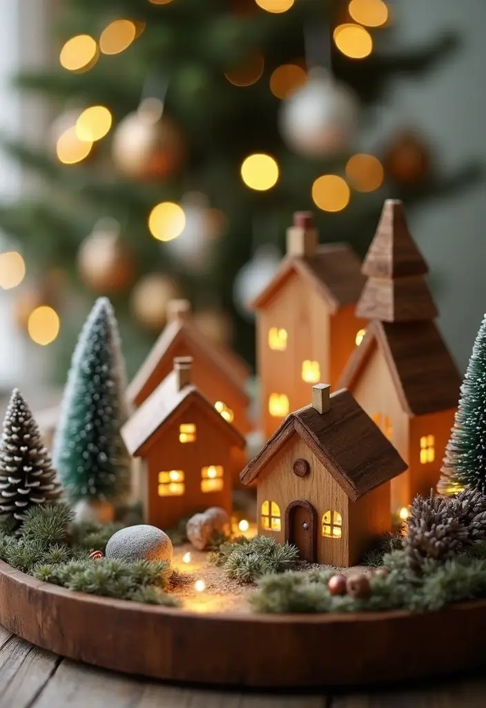 25 Stunning Rustic Christmas Decor Ideas That Will Make Your Home Shine This Holiday Season! - 15. Rustic Christmas Village