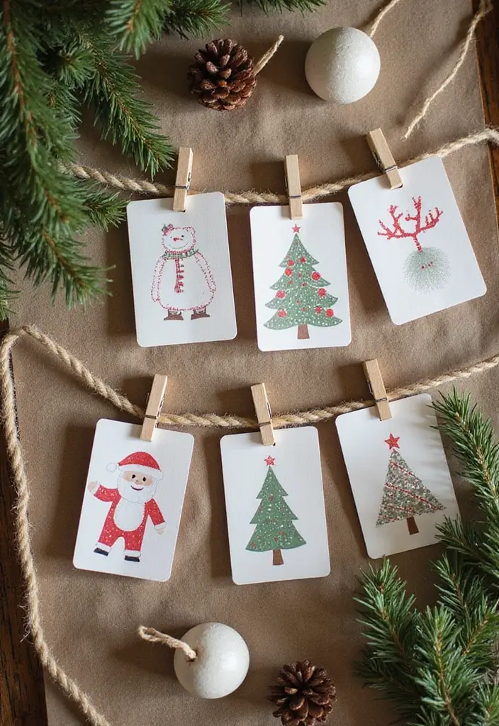 25 Stunning Rustic Christmas Decor Ideas That Will Make Your Home Shine This Holiday Season! - 20. Rustic Christmas Cards Display