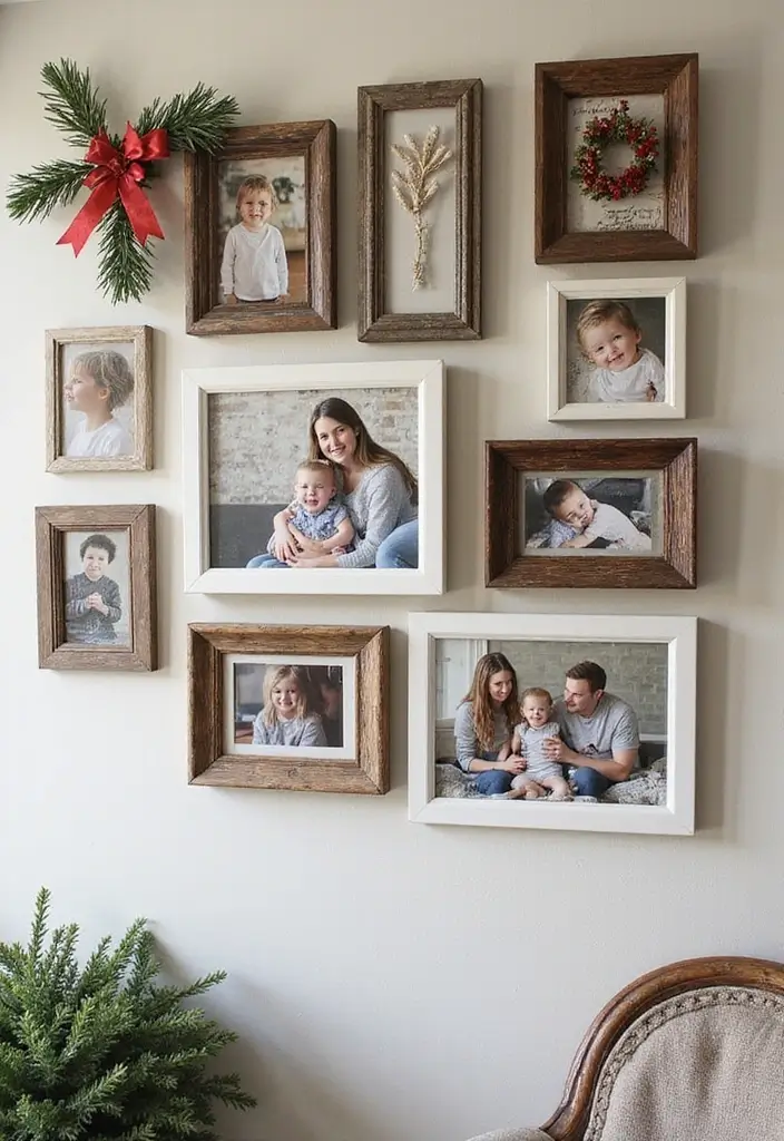 25 Stunning Rustic Christmas Decor Ideas That Will Make Your Home Shine This Holiday Season! - 24. Rustic Picture Frames