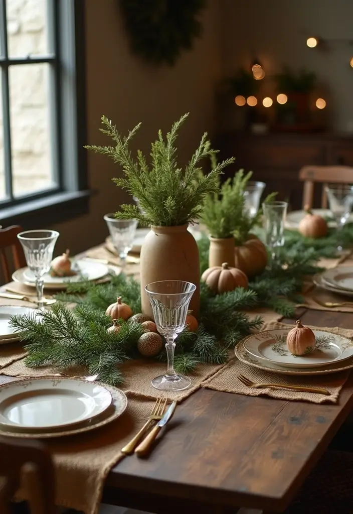 25 Stunning Rustic Christmas Decor Ideas That Will Make Your Home Shine This Holiday Season! - 6. Natural Elements Table Settings