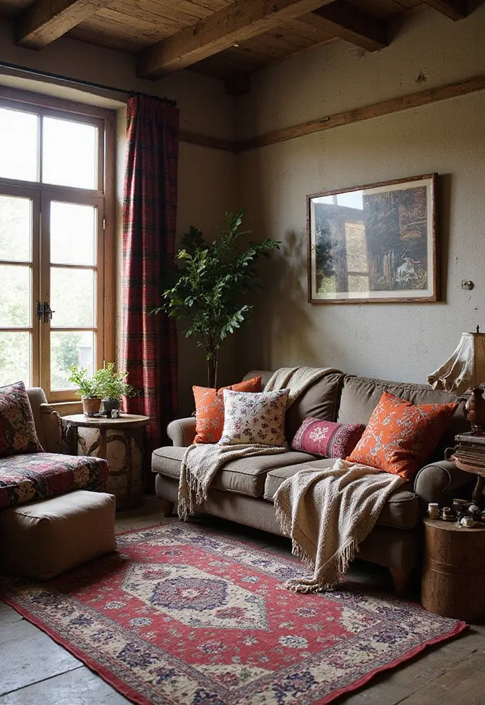 25 Stunning Rustic Home Decor Ideas for Your Living Room That Will Leave You Breathless! - 12. Mixing Patterns and Textures