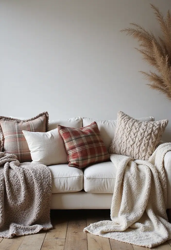 25 Stunning Rustic Home Decor Ideas for Your Living Room That Will Leave You Breathless! - 2. Cozy Textiles Galore