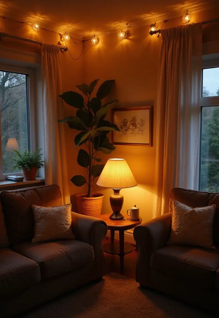 25 Stunning Rustic Home Decor Ideas for Your Living Room That Will Leave You Breathless! - 21. Soft Ambient Lighting