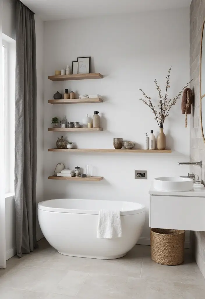 26 Bathroom Storage Ideas for Small Spaces That Will Maximize Your Under-Sink Area! - 10. Wall-Mounted Shelves