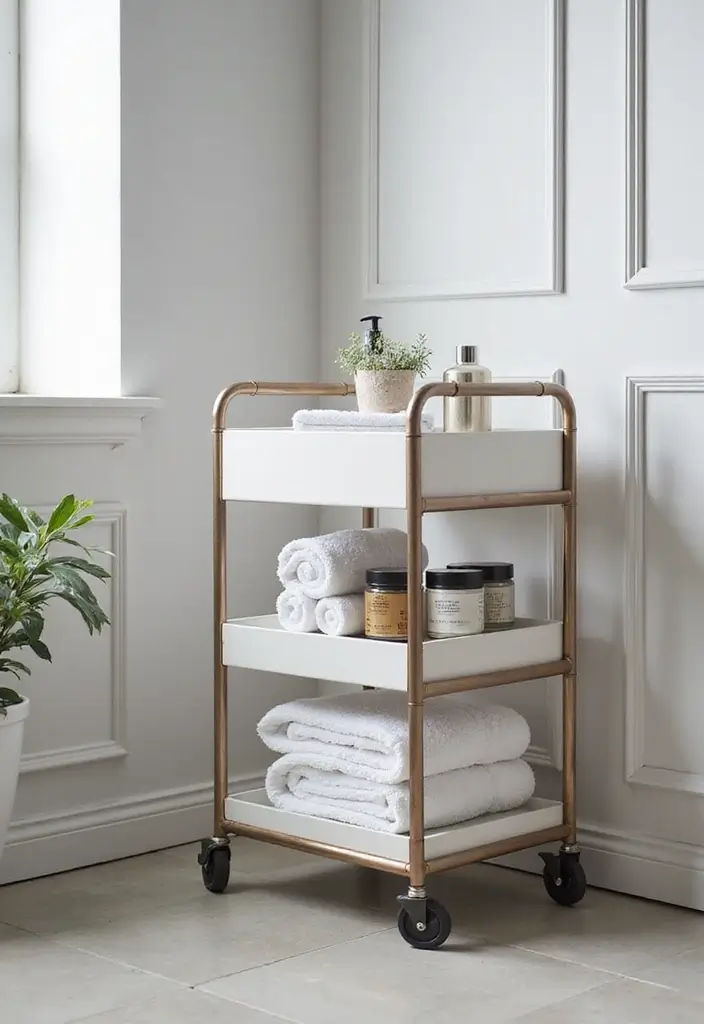26 Bathroom Storage Ideas for Small Spaces That Will Maximize Your Under-Sink Area! - 11. Bathroom Carts