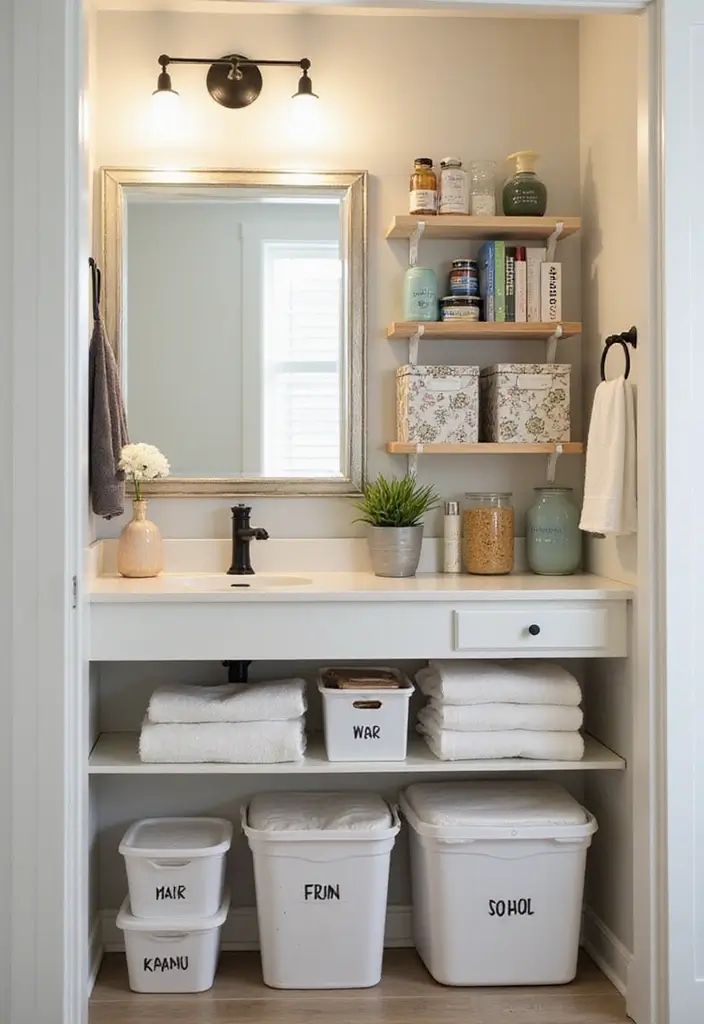26 Bathroom Storage Ideas for Small Spaces That Will Maximize Your Under-Sink Area! - 23. Labeling Your Storage