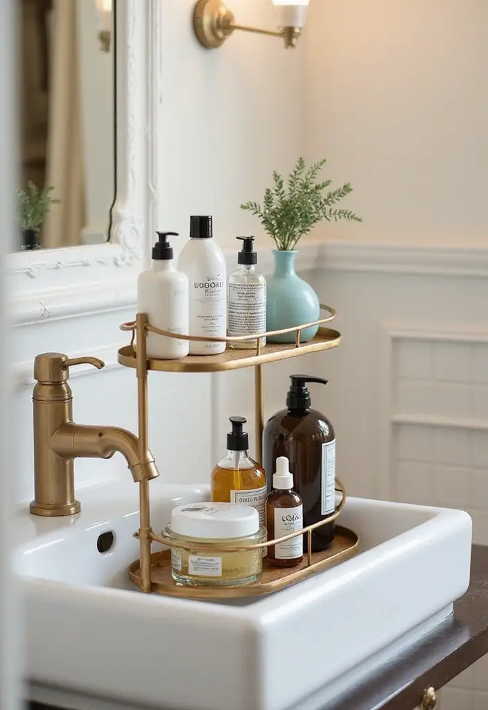 26 Bathroom Storage Ideas for Small Spaces That Will Maximize Your Under-Sink Area! - 9. Tiered Trays