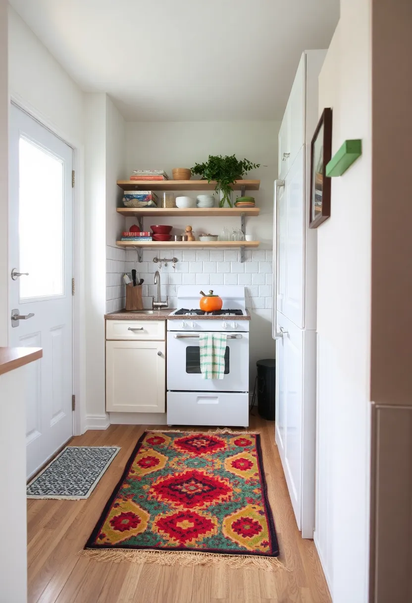 28 Kitchen Ideas for Small Spaces That Will Transform Your Cooking Zone! - 27. Colorful Rugs