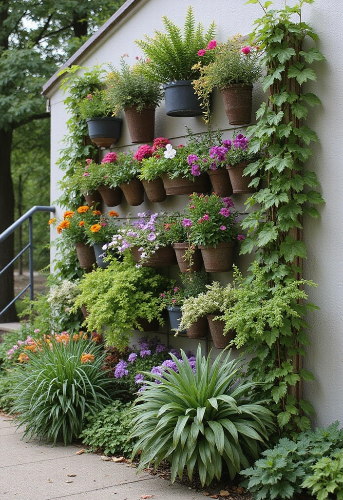 28 Stunning Flower Bed Ideas That Will Transform Your Front Yard! - 12. Vertical Flower Beds