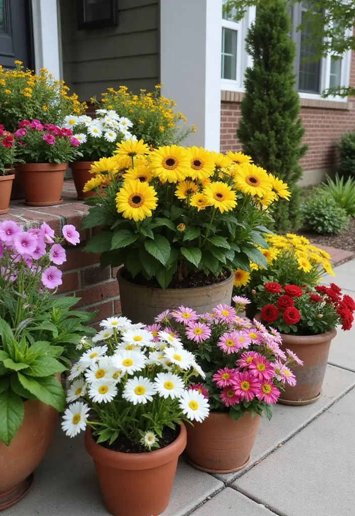 28 Stunning Flower Bed Ideas That Will Transform Your Front Yard! - 17. Container Flower Beds