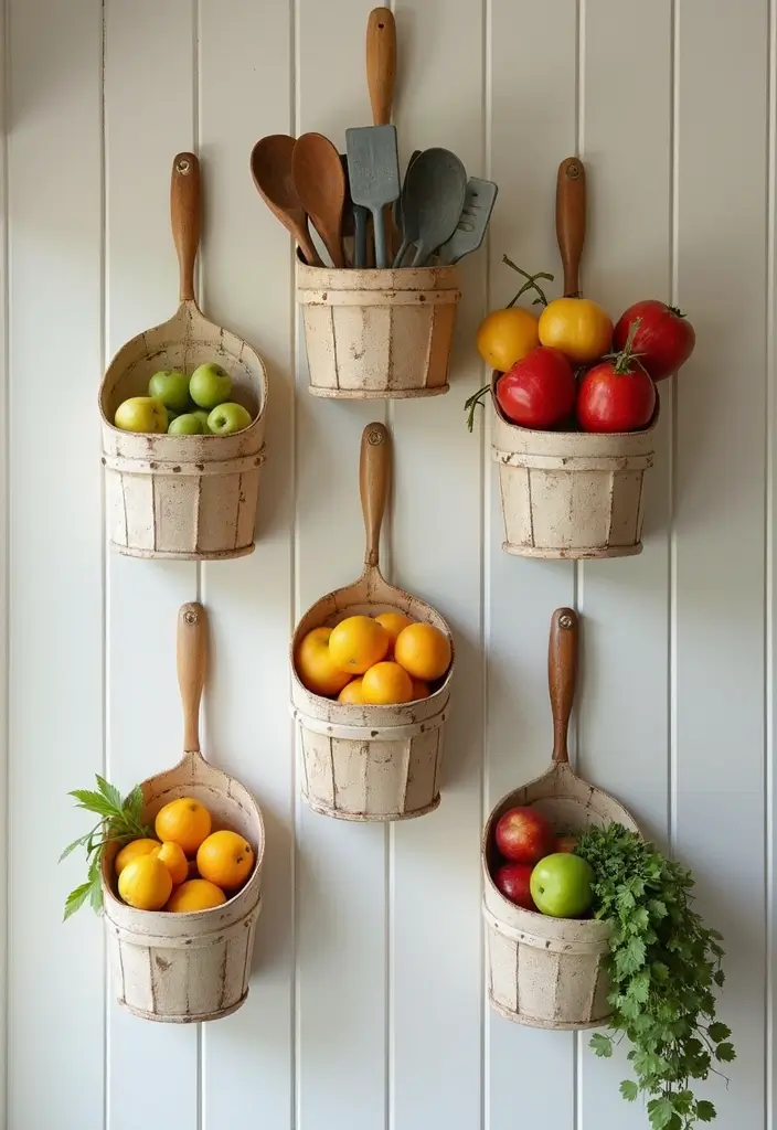 30 Aesthetic Storage Ideas for Your Kitchen That Will Transform Your Space! - 17. Decorative Wall Bins