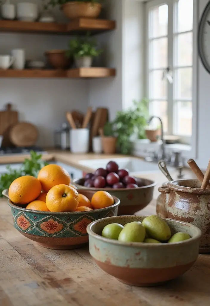 30 Aesthetic Storage Ideas for Your Kitchen That Will Transform Your Space! - 30. Functional Pottery Storage