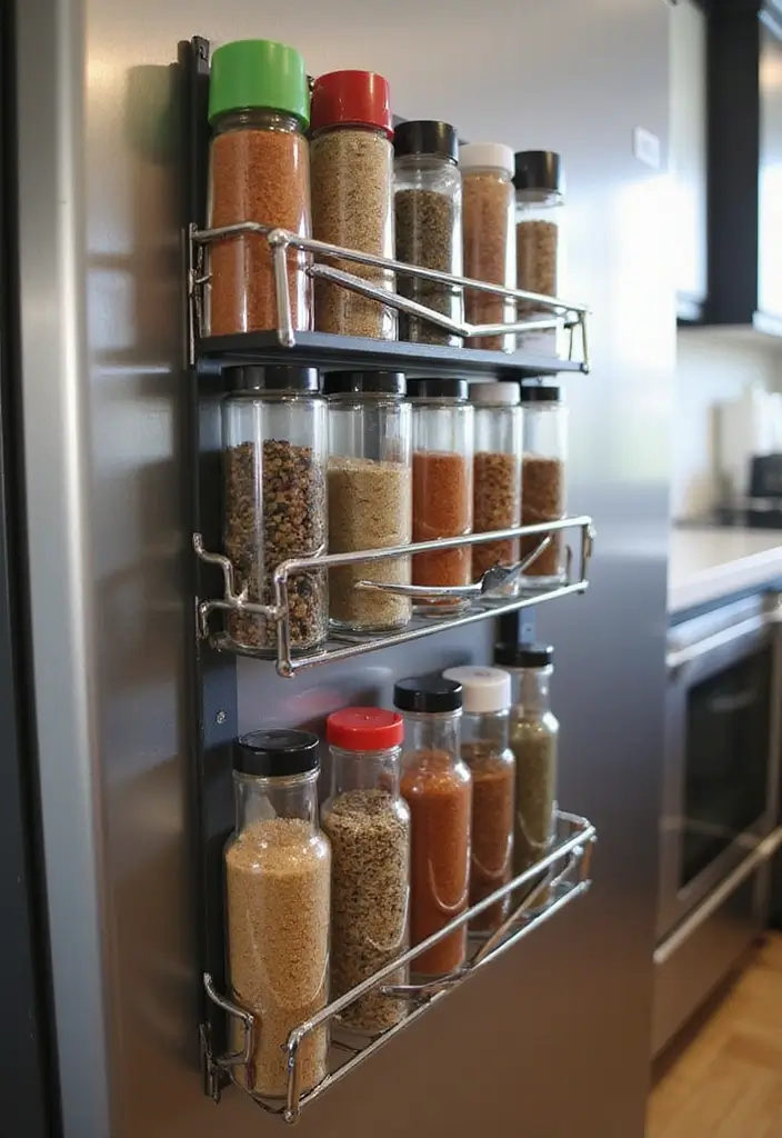 30 Aesthetic Storage Ideas for Your Kitchen That Will Transform Your Space! - 4. Magnetic Spice Rack