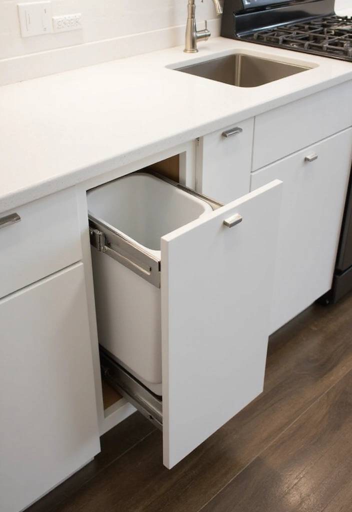 30 Aesthetic Storage Ideas for Your Kitchen That Will Transform Your Space! - 7. Hidden Trash Solutions