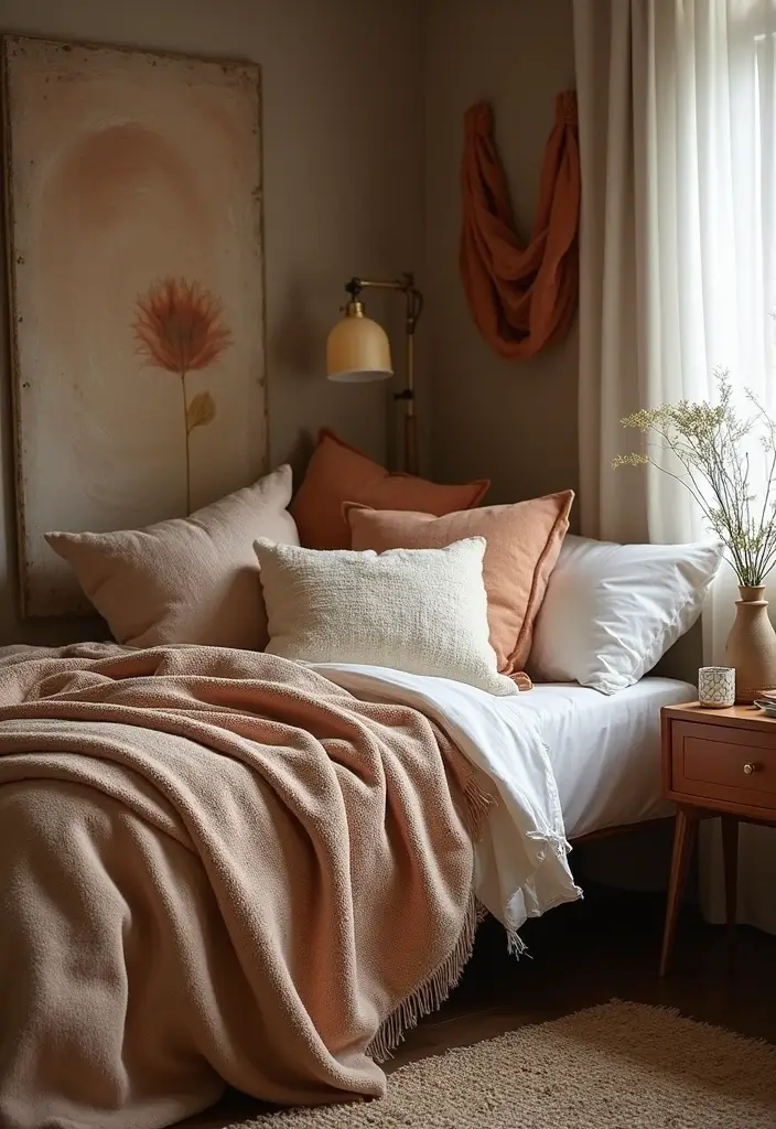 30 Cozy Bedroom Ideas for Small Rooms That Won't Break the Bank! - 1. Layered Textiles