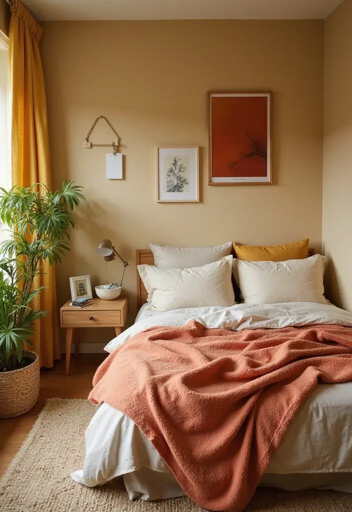 30 Cozy Bedroom Ideas for Small Rooms That Won't Break the Bank! - 11. Warm Color Palettes