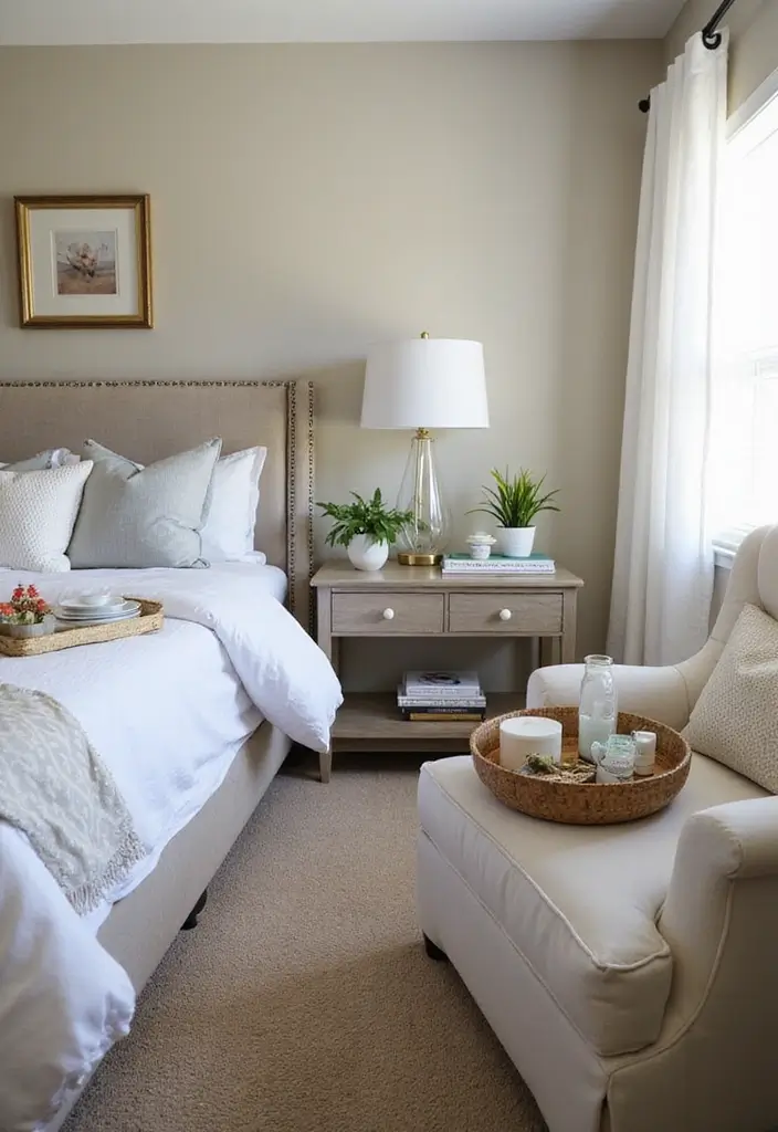 30 Cozy Bedroom Ideas for Small Rooms That Won't Break the Bank! - 25. Decorative Trays