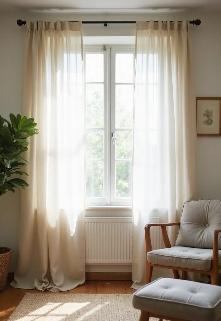 30 Must-Have Small Modern Farmhouse Living Room Furniture Pieces You Can't Live Without! - 17. Soft Curtains