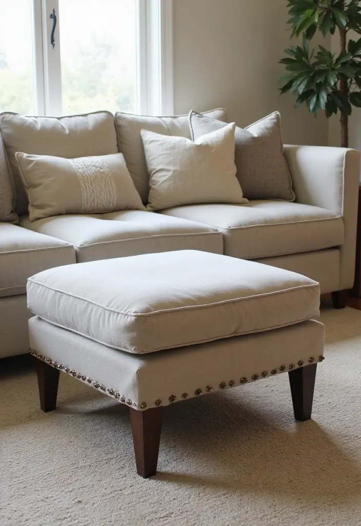 30 Must-Have Small Modern Farmhouse Living Room Furniture Pieces You Can't Live Without! - 20. Functional Footstools