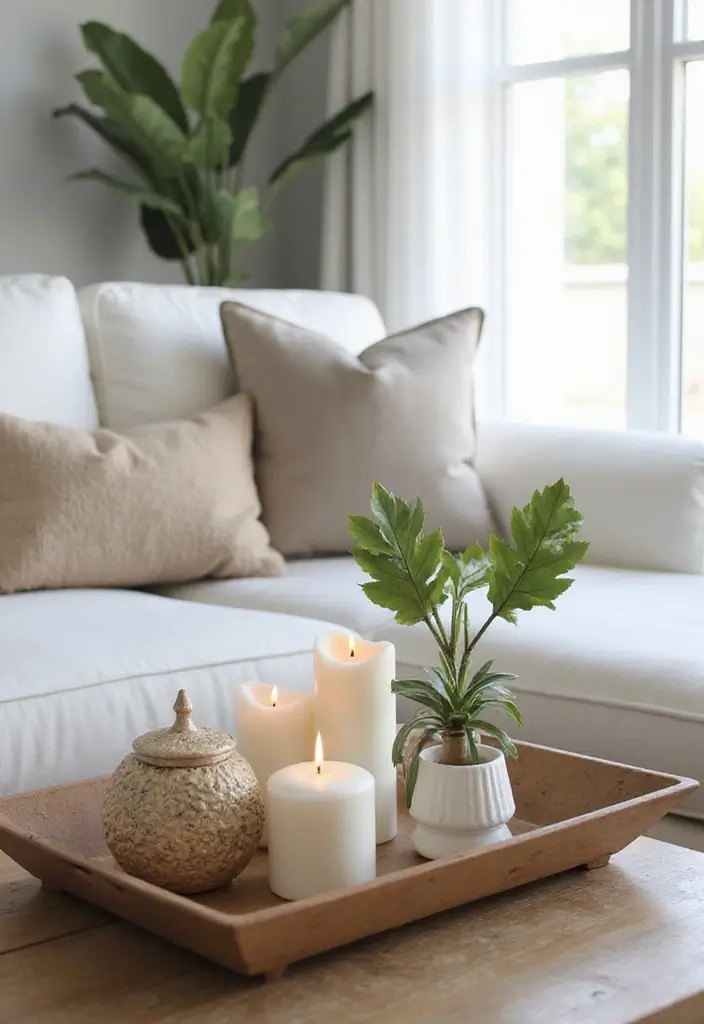 30 Must-Have Small Modern Farmhouse Living Room Furniture Pieces You Can't Live Without! - 25. Elegant Decorative Trays