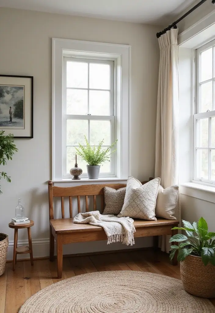 30 Must-Have Small Modern Farmhouse Living Room Furniture Pieces You Can't Live Without! - 28. Classic Wooden Benches