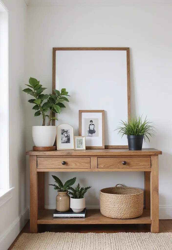 30 Must-Have Small Modern Farmhouse Living Room Furniture Pieces You Can't Live Without! - 4. Farmhouse Style Console Table