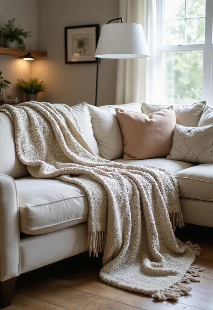 30 Must-Have Small Modern Farmhouse Living Room Furniture Pieces You Can't Live Without! - 7. Cozy Throw Blankets