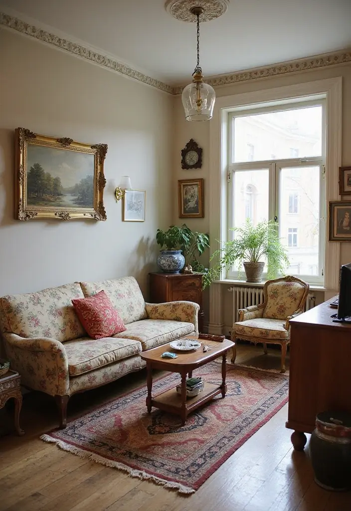 30 Small Apartment Living Room Layouts That Will Transform Your Space! - 13. The Vintage Vibe