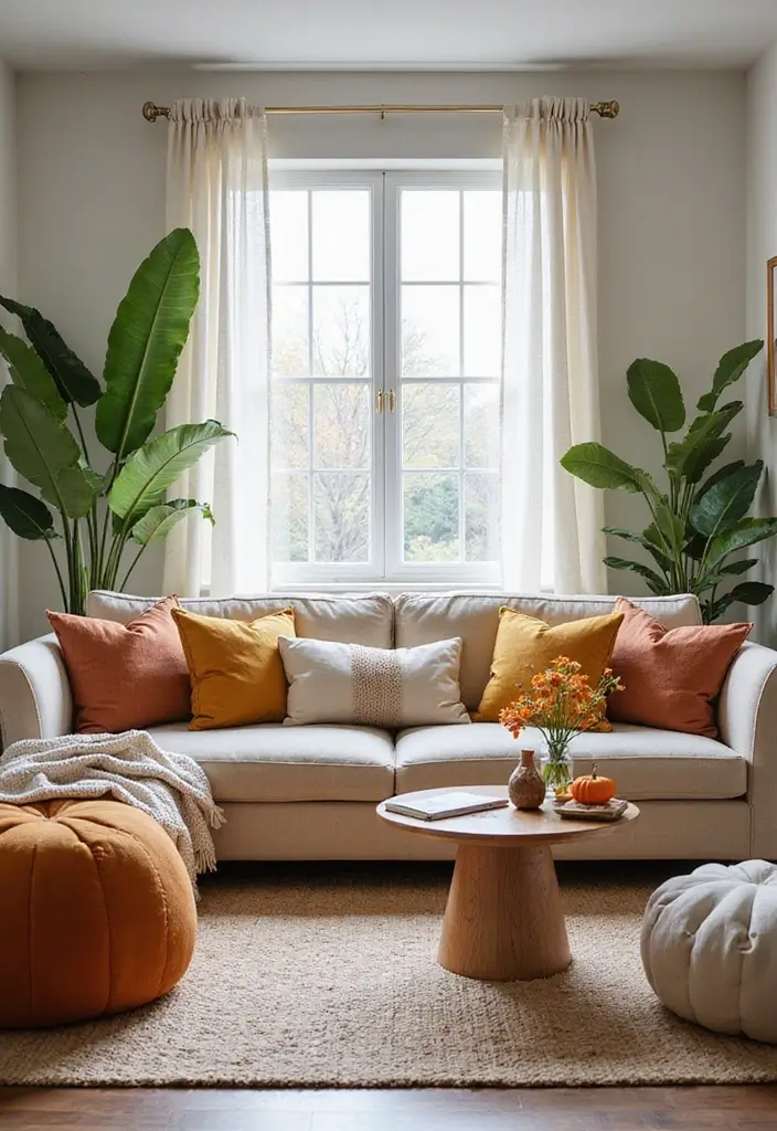 30 Small Apartment Living Room Layouts That Will Transform Your Space! - 21. The Seasonal Decor