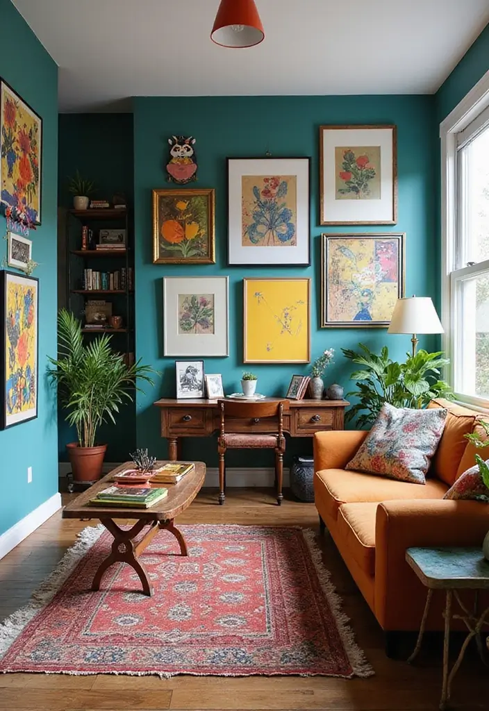 30 Small Apartment Living Room Layouts That Will Transform Your Space! - 22. The Artistic Space