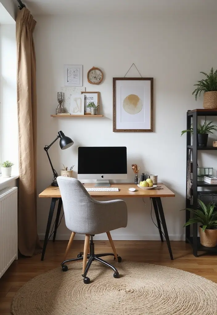 30 Small Apartment Living Room Layouts That Will Transform Your Space! - 29. The Creative Workspace