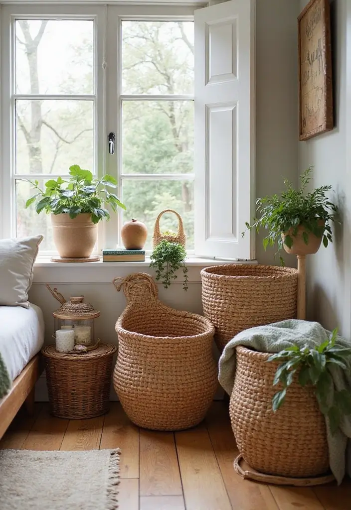 30 Small Bedroom Organization Hacks That Will Transform Your Space Overnight! - 11. Decorative Baskets