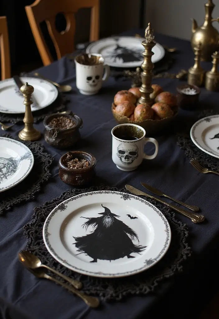 30 Spooktacular Halloween Decorations for Your Ultimate Party (Your Guests Will Scream!) - 14. Terrifying Tableware