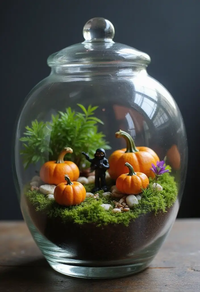 30 Spooktacular Halloween Decorations for Your Ultimate Party (Your Guests Will Scream!) - 22. Halloween-Themed Terrariums