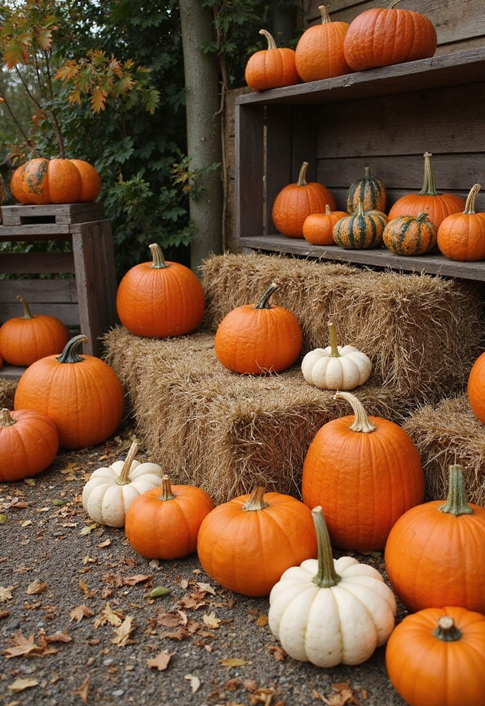 30 Spooktacular Halloween Decorations for Your Ultimate Party (Your Guests Will Scream!) - 28. Pumpkin Patch Corner