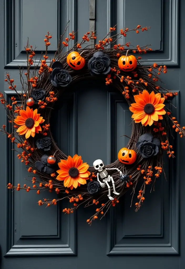 30 Spooktacular Halloween Decorations for Your Ultimate Party (Your Guests Will Scream!) - 7. Hauntingly Beautiful Wreaths
