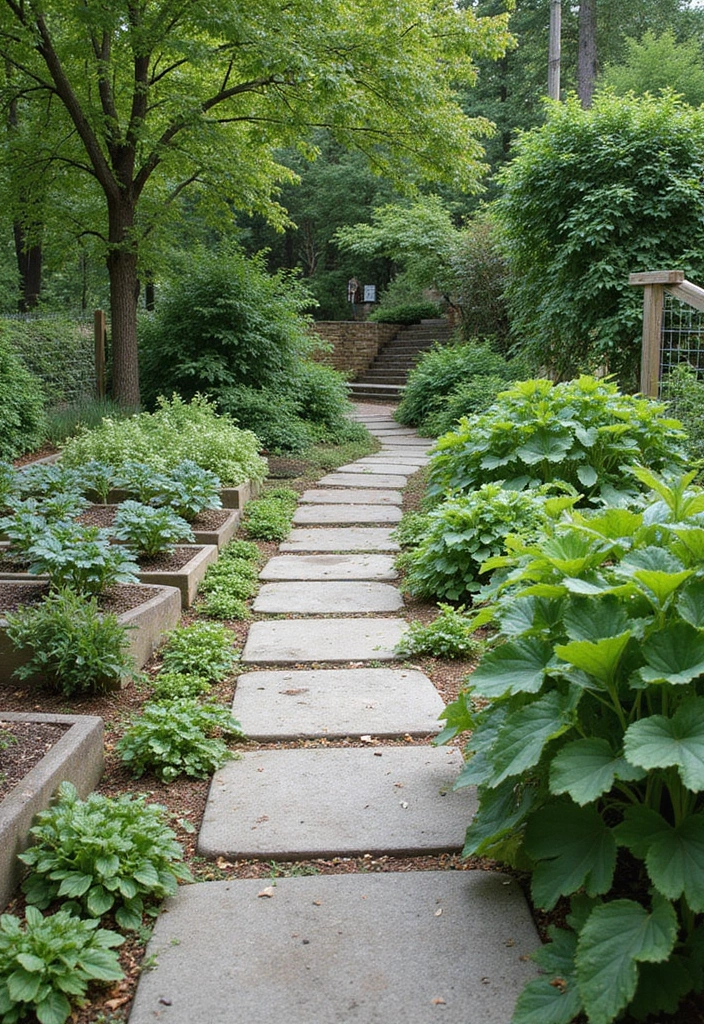 30 Stunning Backyard Vegetable Garden Designs That Even Beginners Can Nail! - 14. Natural Stone Pathways