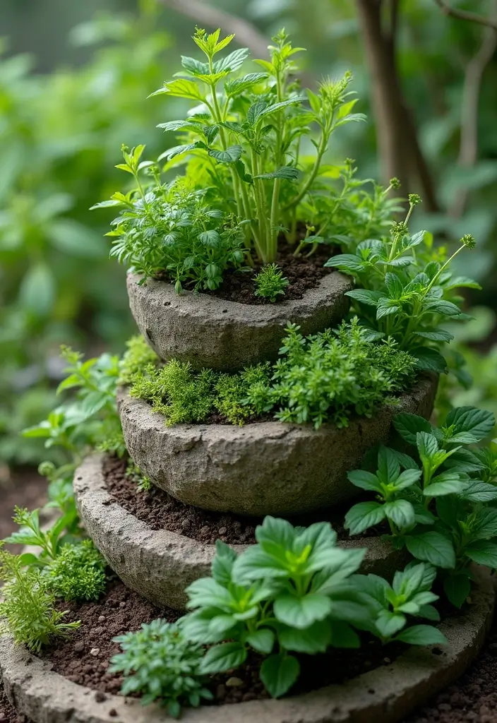 30 Stunning Backyard Vegetable Garden Designs That Even Beginners Can Nail! - 5. Herb Spiral Garden