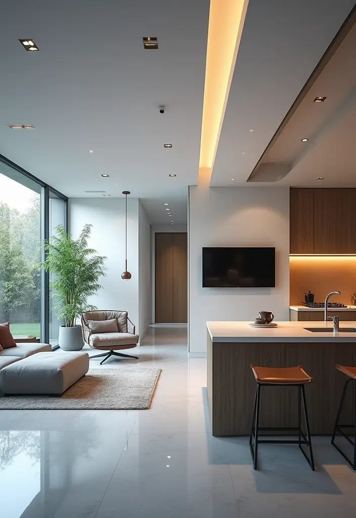 30 Stunning Open Floor Plan Ideas That Will Transform Your Living Room and Kitchen! - 13. Smart Technology: The Future of Living