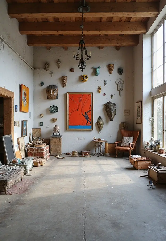 30 Stunning Open Floor Plan Ideas That Will Transform Your Living Room and Kitchen! - 15. Artistic Expressions: A Creative Touch