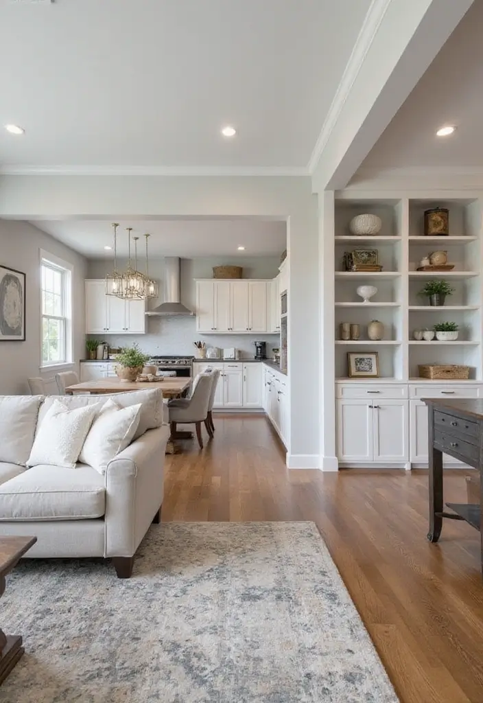 30 Stunning Open Floor Plan Ideas That Will Transform Your Living Room and Kitchen! - 20. Custom Built-ins: Maximizing Space