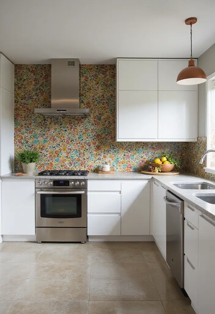 30 Stunning Open Floor Plan Ideas That Will Transform Your Living Room and Kitchen! - 22. Colorful Backsplashes: A Fun Detail