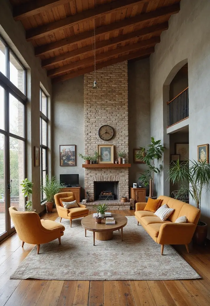 30 Stunning Open Floor Plan Ideas That Will Transform Your Living Room and Kitchen! - 25. A Touch of Vintage: Nostalgic Charm