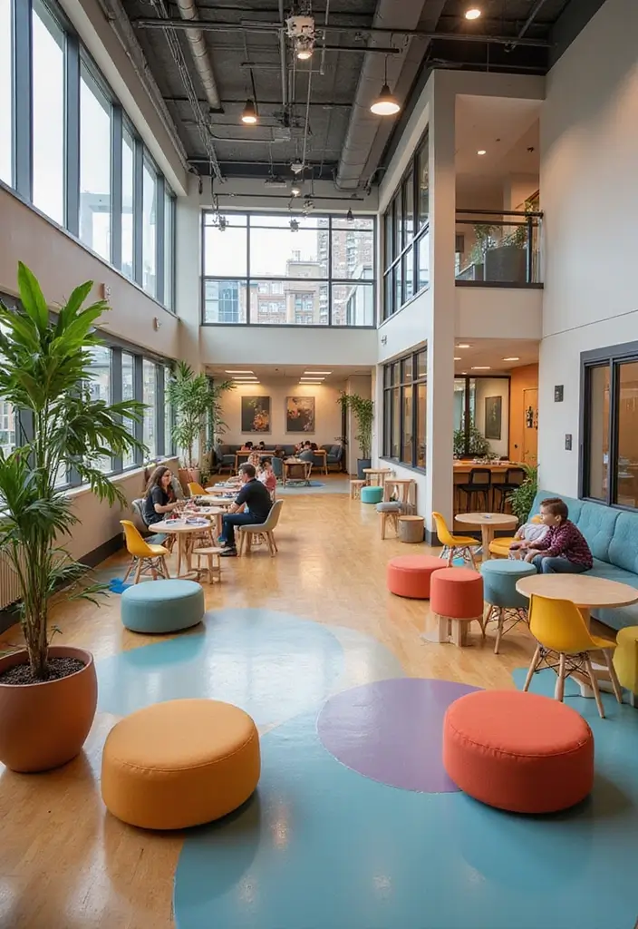 30 Stunning Open Floor Plan Ideas That Will Transform Your Living Room and Kitchen! - 30. Community Spaces: Fun and Functional