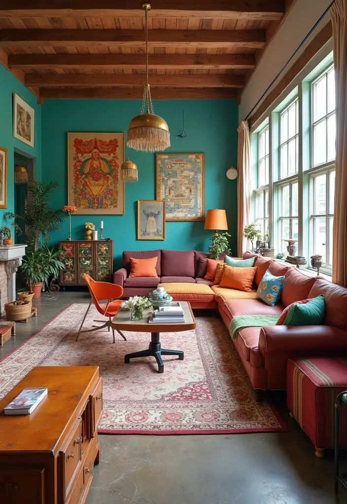 30 Stunning Open Floor Plan Ideas That Will Transform Your Living Room and Kitchen! - 6. Eclectic Mix: A Personal Touch