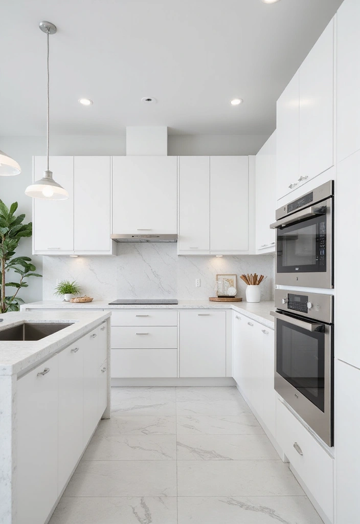 30 Stunning White Modern Kitchen Designs You Need to See to Believe! - 1. Sleek All-White Aesthetics