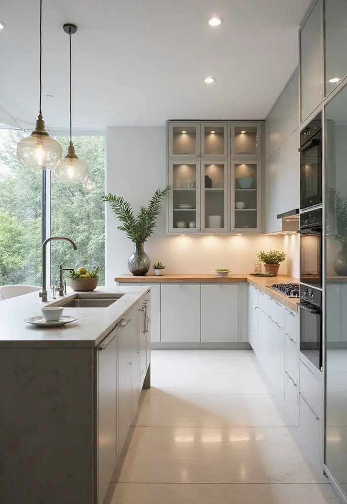 30 Stunning White Modern Kitchen Designs You Need to See to Believe! - 20. Glass Elements
